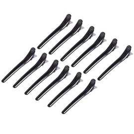 12Pack Salon Pinzas para el cabello Abrazaderas de peluquería Herramientas de estilo de horquilla a prueba de herrumbre Pinzas para el cabello Seccionamiento Clip de pato antideslizante Seccionamiento