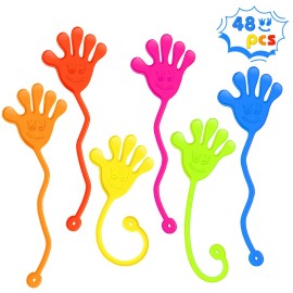 Genuvi Sticky Hands Bulk 48 PCS Party Favors for Kids 4-8 8-12 Stretchy Sticky Hand