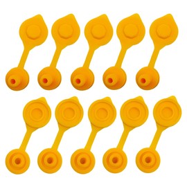Zpana 10PCS Car Gas Can Vent Cap, Flexible Vehicle Fuel Jug Vent Plug Replacement Cover, Automotive Pour Nozzle Gasket Stopper Collar Accessories, Universal for SUV Sedan Truck (Yellow)