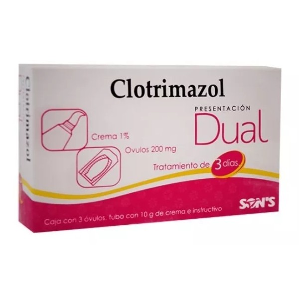 Son´s Clotrimazol Dual Óvulo 200mg Y Crema 1% Tratamiento 3 Días