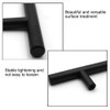 ANSIEDIO Kitchen Cupboard Handles Black - 6 Pack Stainless Steel