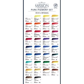 Mijello Mission Gold Class Pure Pigment Water Color MWC-1534P, 15ml 34 Colors