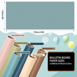 Skyygemm 6 Rolls Bulletin Board Paper Fade Resistant Colored Bulletin Board Paper Roll Bulk for Art Decor Drawing Craft Painting(4 x 24 ft,Boho)