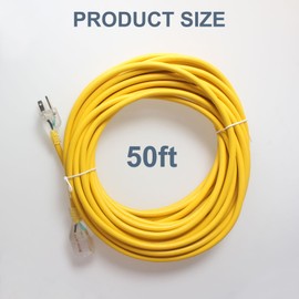 101678 50' 16 Gauge Extension Cord for ProTeam Vacuums Extension Cord Replacement，for ProTeam Replacement Part (Not Easy to Knot)