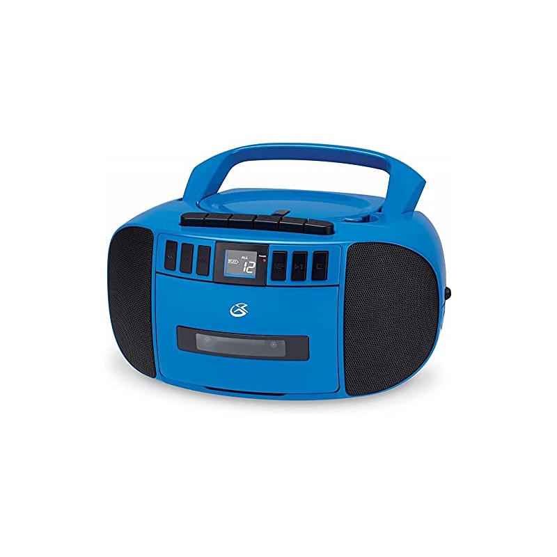 GPX BCA209BU Portable Am/FM Boombox with CD and Cassette Player,
