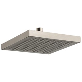 Delta Brushed Nickel Rain Shower Head, 8 Inch Square Shower Head Rainfall, Overhead Rain Showerhead, 2.5 GPM Flow Rate, Stainless RP50841SS
