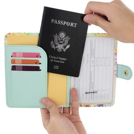 ZOPPEN Passport and Vaccine Card Holder Combo, Passport Holder with Vaccine Card Slot, Passport Wallet Cover Case Travel Document Organizer，Rfid Blocking Travel Wallet Womens and Men, Colorful Tree