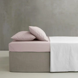 Catherine Lansfield Easy Iron Percale Combed Extra Deep Double Fitted Sheet Blush Pink