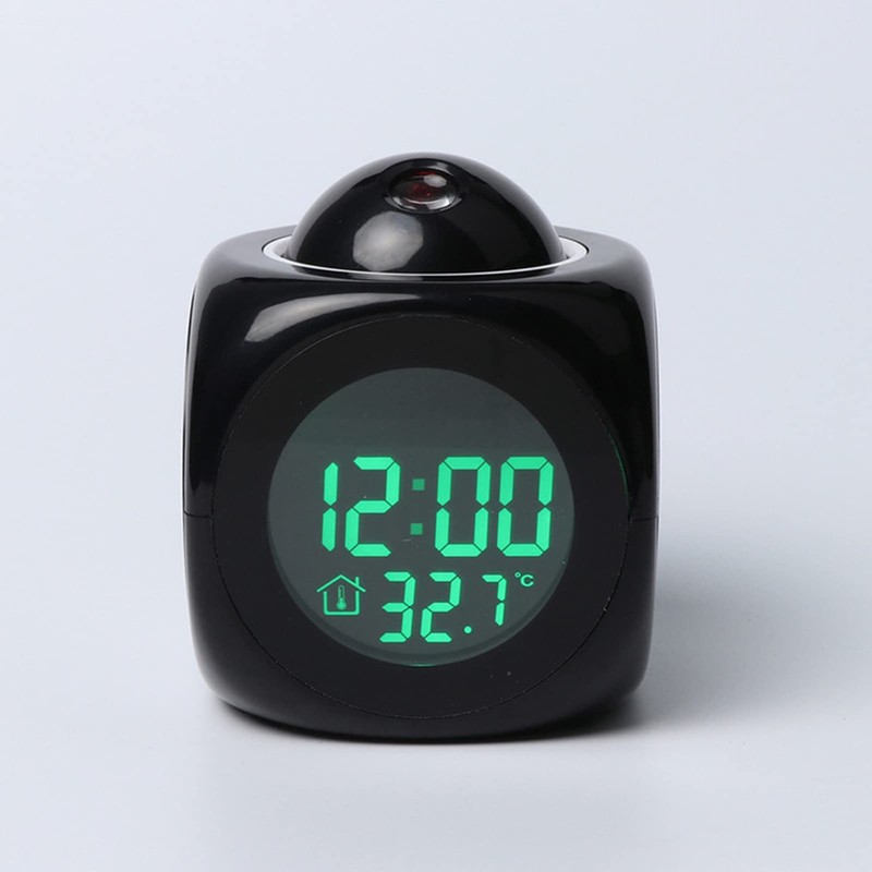 Projector Alarm Clock, Snooze Function, Voice Time Reporting and Music