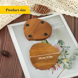 LiWiBet Untersetzer Gläser Holz 6er Set, Untersetzer aus Akazienholz mit Halter für Gläser, Glasuntersetzer Holzuntersetzer für Getränke, Bar, Tassen, Glas