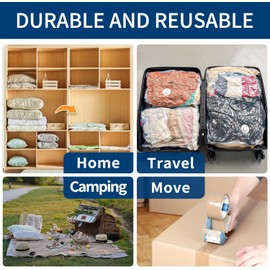 Clenvio Vacuum Storage Bags 10 Combo, (10 Small) Space Saver Bags without Travel Hand Pump, Compression Airtight Sealer Bags for Clothes, Bedding, Pillows, Comforters, Blankets