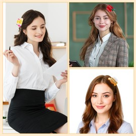 3Pcs Pencil School Bus and Apple Claw Clips Novelty Teacher Hair Clips Cute Hair Accessories Back to School Teacher Gifts for Women Girls