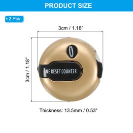 PATIKIL Golf Score Counter, 2 Pack Mini Golf Shot Stroke Attachment Counter Clicker Clip for Golfers Glove Bag Hat, Gold Tone Black