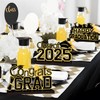 4Pcs Black and Gold Graduation Decorations Class of 2025 Congrats