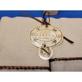 Cucina Monogram Cucina Tea Towels "N" Set of 2 Cotton 24x18 inches 300