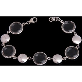 Exotic India Faceted Crystal Bracelet - Sterling Silver