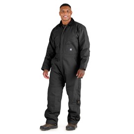 Berne Men's Heritage Insulated Coverall, Large Tall, Black