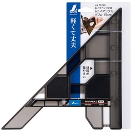 Shinwa Sokutei 78290 Circular Saw Guide Ruler, Triangle Polyka, 5.9 inches (15 cm), 4.6 oz (130 g), Light and Durable, with Slide Stopper, 0.4 inches (9 mm), Black