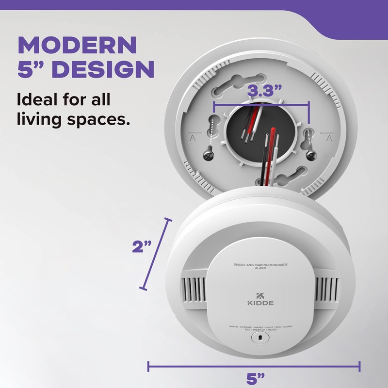 Kidde Hardwired Smoke & Carbon Monoxide Detector, AA Battery Backup,