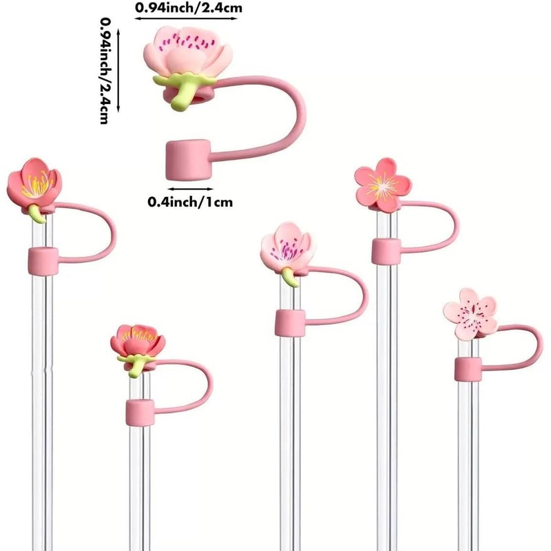 WADY Tapón de Silicona para Popote, 6 Piezas,Tapa Flexible Reutilizable,
