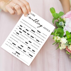 bxtala Bridal Shower Game Cards, Ad Libs Wedding Advice Games, Bride and Groom Party Fun Activities, 30 Game Cards, Engagement Wedding Party Supplies -A