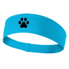 Dog Paw Graphic Printed Moisture Wicking Headbands - Sky Blue