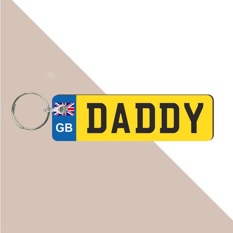 Pixie's Gifts Custom License Plate Keychain - Wooden Number Plate