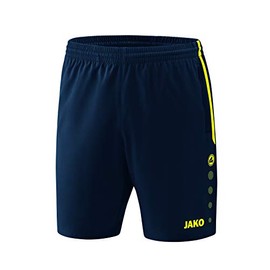 JAKO Unisex Youth Konkurrence 2.0 Shorts, Navy/Neon Yellow, 152 EU