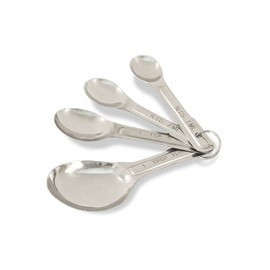 Crestware Stainless Steel Measuring Spoon Set 1/4 Teaspoon, 1/2 Teaspoon, 1 Teaspoon, 1 Tablespoon
