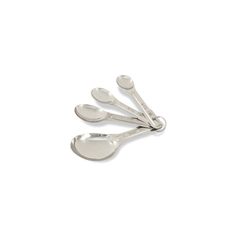 Crestware Stainless Steel Measuring Spoon Set 1/4 Teaspoon, 1/2 Teaspoon,