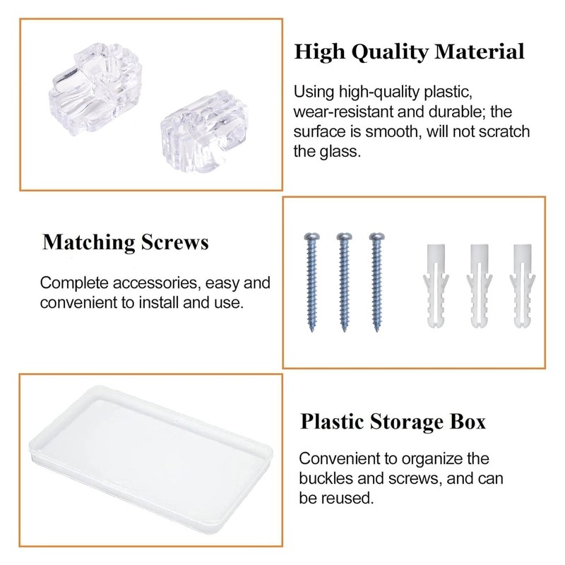 MOROBOR 24 PCS Glass Retainer Clips Kit, 10 mm Glass