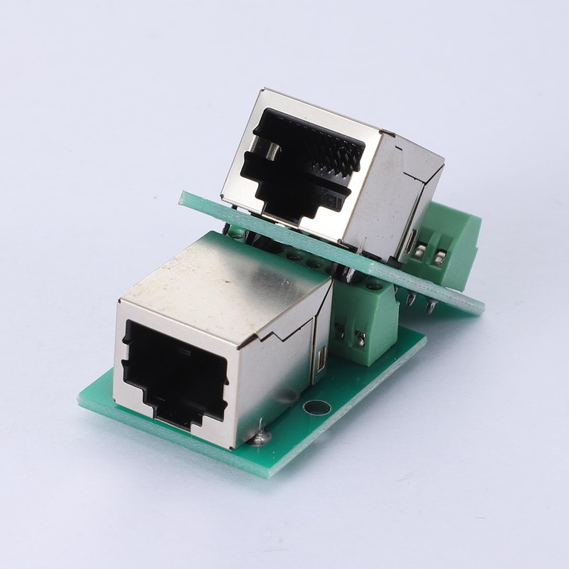 Eldraqth 2 Pcs RJ45 Ethernet Single Female Connector Breakout Board