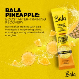 Bala Enzyme Hydration & Sugar-Free Drink Mix - Turmeric, Bromelain, Papain - Immunity, Mobility - Pineapple 0.25oz (30 Count)