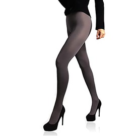 Mila Marutti Opaque Gray Tights for Women | Microfiber Stockings Soft Nylons Pantyhose - Grey, L