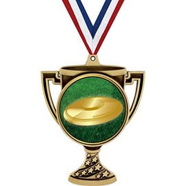 Flying Disc Trophy Cup Medal Gold, 3" Frisbee Toss Prizes, Kids Frisbee Trophy Medal Awards 20 Pack