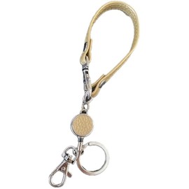 Jb.eshing Reel Key Chain, Reel Strap, Genuine Leather, Inspected, Includes Reel, Strap, Stretchable, Wire, Leather, Pass Case, silver gold