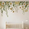 Condessacity Tropical Green Leaves Stylish Daisy Flower Wall Sticker Ceiling