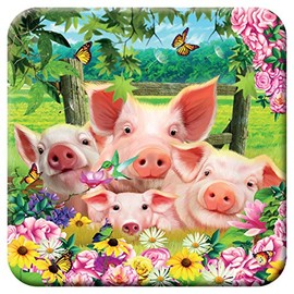 3D LiveLife Cork Coaster - Pig Pen from Deluxebase. Drinks Coaster with Lenticular 3D Animal Image. Non-Slip Protective Table Drink Mat for Home Decor and Decorative Accessories.