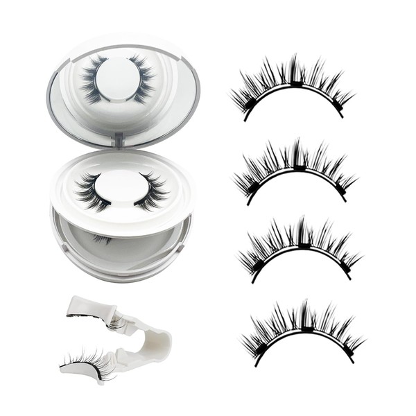Enjuvie Magnetic Eyelashes with Applicator, Magnetic Eyelashes Natural Look,Reusable Magnet
