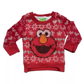 Sesame Street Toddler's Sesame Street Elmo Snowflake Crewneck Sweatshirt - Red 18M