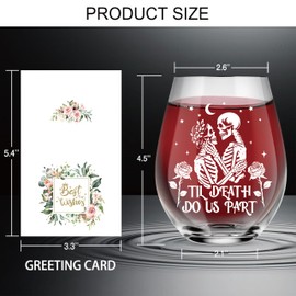 AGMDESIGN Til Death Do Us Part Gothic Wine Glass, Valentine's Day Gothic Gifts for Men Women, Suitable for Couples Till Death Do Us Part Party Wedding Party Gifts Ideas - Bridal Shower Decoration