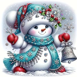 JFYHAB - Kits de arte de diamante de muñeco de nieve 5D para adultos, principiantes, kits de pintura de diamantes de Navidad, pintura de taladro redondo completo por Diamonds Dot Gem Art para adultos