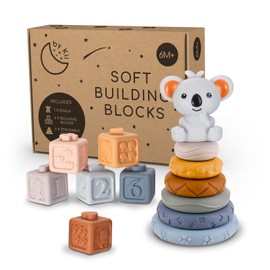 By Kii Soft Building Block, Koala, Educational Stackable Block Toys 6 Months + Babbies & Toddlers