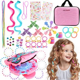 Jovicos Gifts for 5 6 7 8 Year Old Girls Kids, Hair Gem Stamper Hair Braiding Tools, DIY Hair Tinsel Bedazzler Accessories Kit, Hair Glitter for Kids Birthday Presents Girls Toys Age 8 9 10