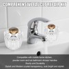 Ryutain Transparent Crystal Shower Knob Replacement 2 Piece Dual Control