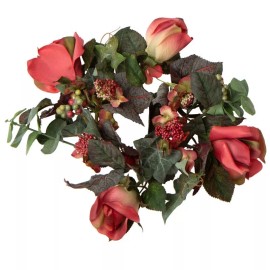 Unbranded Package of4 Rust Colored 10" Artificial Rose Candle Rings