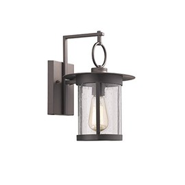 Chloe CH22047RB12-OD1 Bronze 12" Height Transitional 1 Light Rubbed Outdoor Wall Sconce, 12.2 x 8.07 x 9.84