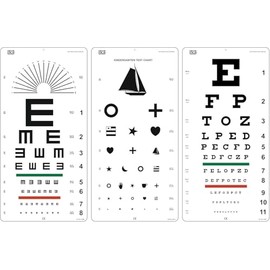 KASHSURG Traditional, Kindergarten, E Illiterate Visual Acuity Eye Chart (Pack of 3) _194_Pack of 5