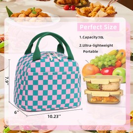 LEDAOU Lunch Box for Women Insulated Lunch Bag Corduroy Lunch Tote Bags Leakproof Cooler Lunch Case for Travel Work Picnic