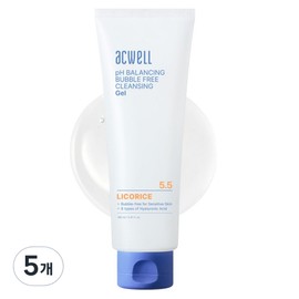 Acwell PH Balancing Bubble Free Cleansing Gel, 160ml, 5 pcs / 아크웰 피에이치 밸런싱 버블 프리 클렌징 젤, 160ml, 5개